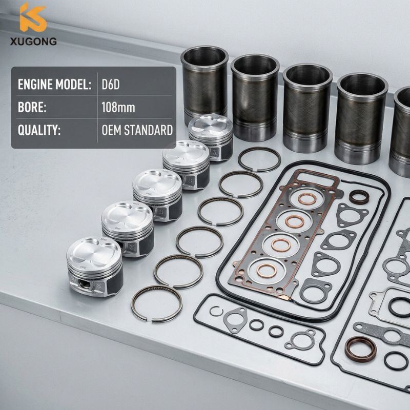 D6D D6E Engine Overhaul Rebuild Kit with Piston Liner Bearing Set for Vo-lvo EC210 EC240 Excavator Parts